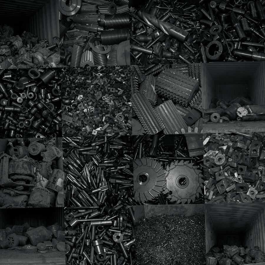 Sorted scrap material bins at the Blue Star Alloys facility